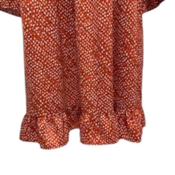 Jodifl Orange Boho Bell Sleeve Ruffle Hem Mini Dress S  Retro Festival Prairie - Picture 9 of 10